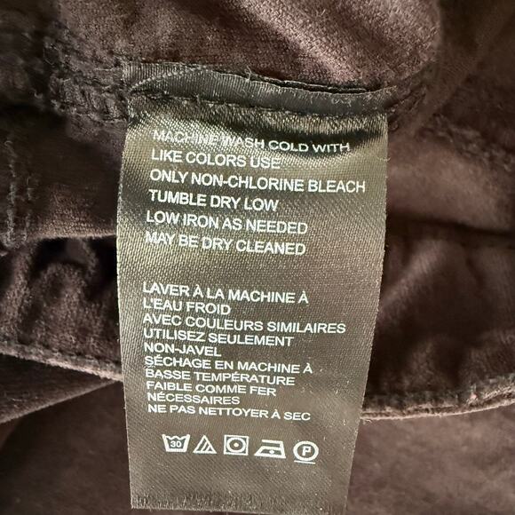 Free People corduroy pants velvet pants flare high rise cropped cotton 10 black - Picture 8 of 9